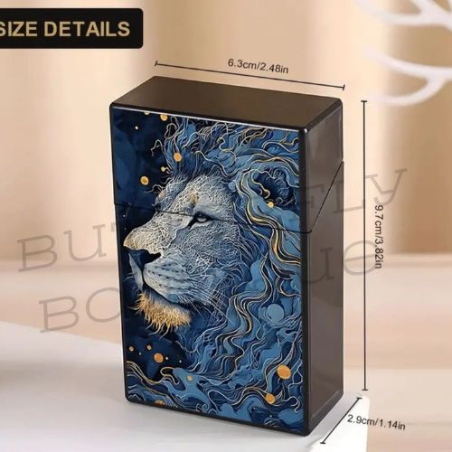 Luxury Lion Design Cigarette Case Holder – Stylish Pocket Storage Box