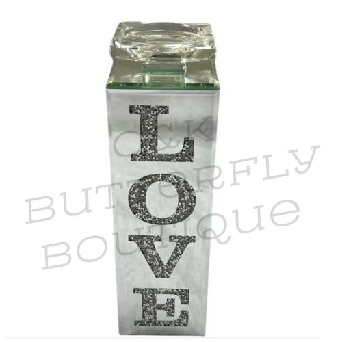 Luxury LOVE Crystal Glass Ornament – Elegant Decorative Home Accent