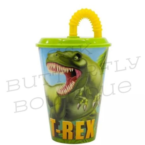 T-Rex Kids Snack Cup with Straw