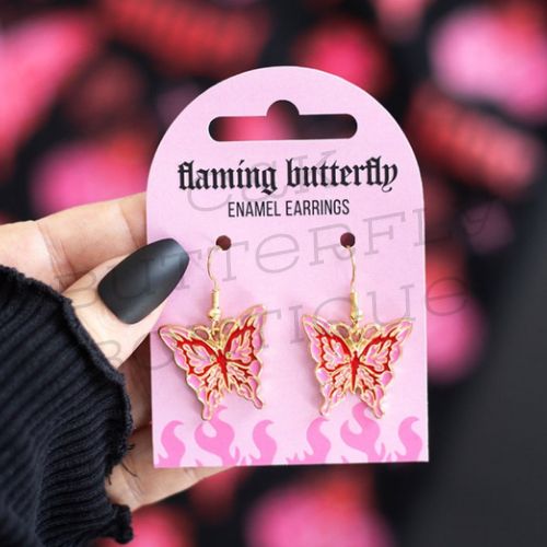 Flaming Butterfly Earrings