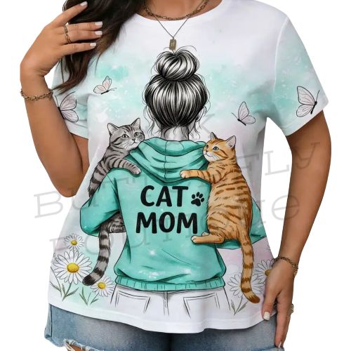 Cat Mom Graphic T-Shirt