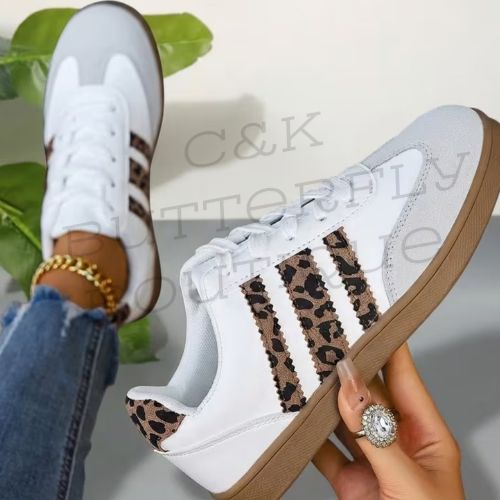 Leopard print trainers