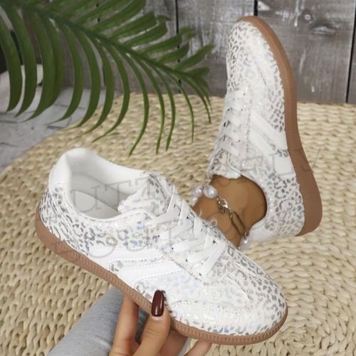 Leopard print trainers