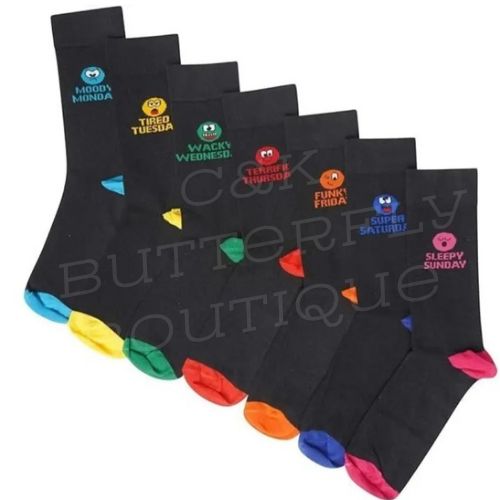 7-pack of novelty crew socks