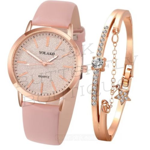 YOLAKO Women's Watch &amp; Bracelet Gift Set