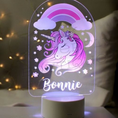 Personalised Pink Unicorn LED Colour Changing Night Light