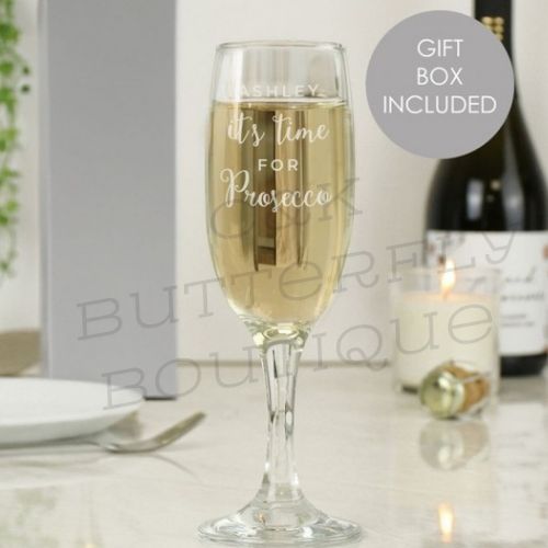 Personalised "It's Time for Prosecco" Flute
