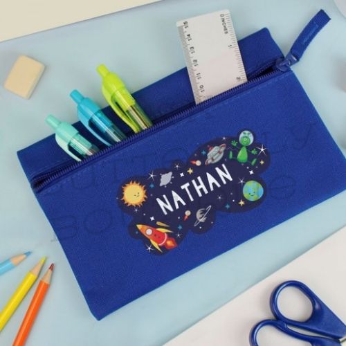 Personalised Space Blue Pencil Case