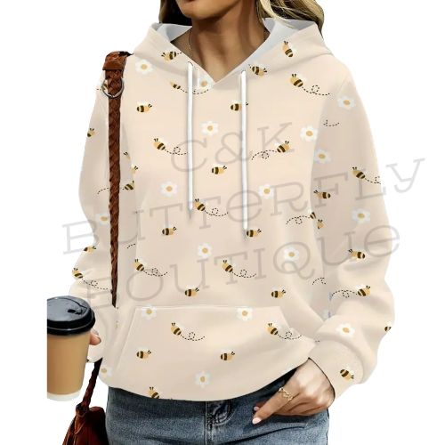 Bee &amp; Daisy Print Women's Hoodie