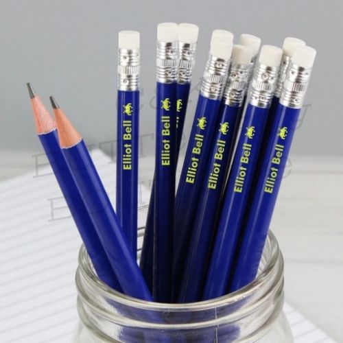 Personalised Alien Motif Blue Pencils