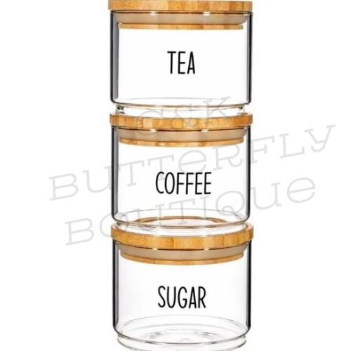 Glass Tea, Coffee &amp; Sugar Storage Canister Set