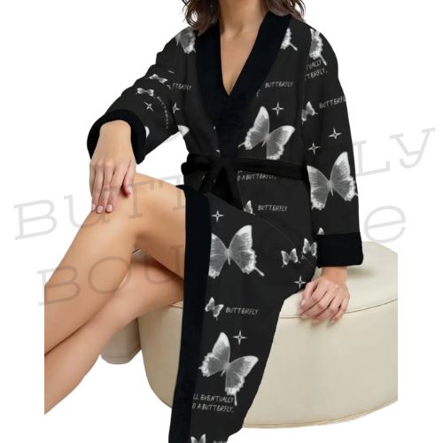 Butterfly Print Women's Dressing Gown