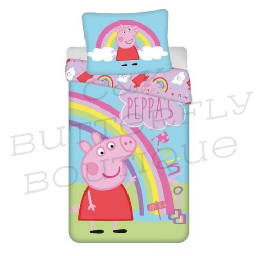 Peppa Pig Rainbow Single Duvet Set