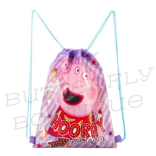 Peppa Pig Drawstring Gym Bag – "Hooray for Today!"