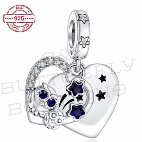 owl &amp; heart charm