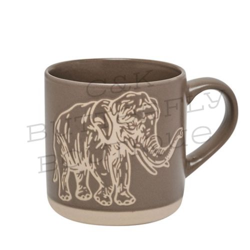 Naturecraft Elephant Ceramic Wax Resistant Mug Stone