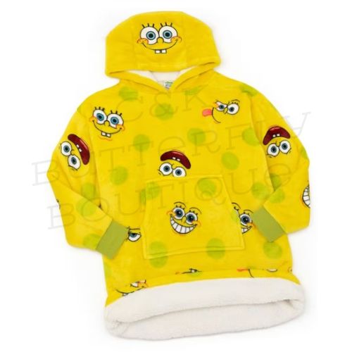 💛🧽kids SpongeBob Cosy Hooded Blanket Hoodie 🧽💛