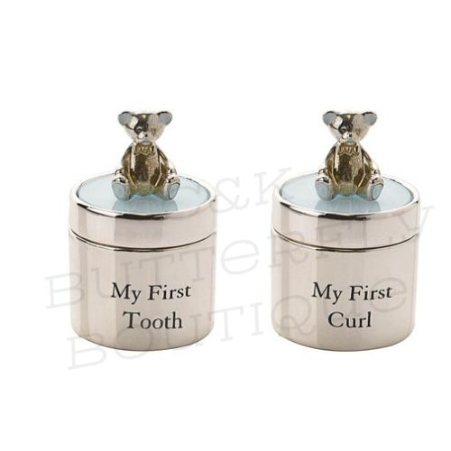 Bambino Silverplated First Tooth &amp; Curl Set - Blue