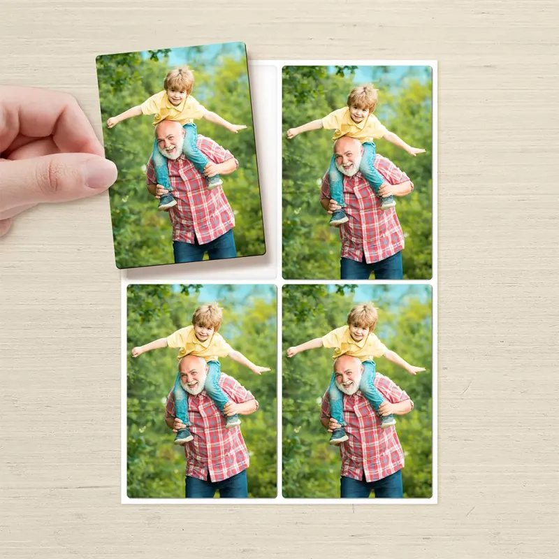 4 Foto-Magnet-Sticker