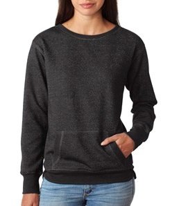 J.America Ladies Glitter Crew Sweatshirt