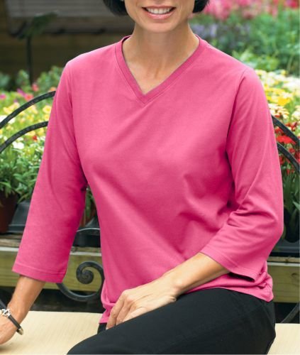 LA Tee Ladies V-Neck 3/4 Sleeve Tees