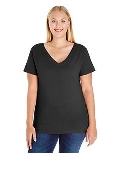 LAT Ladies Curvy V-Neck Tee