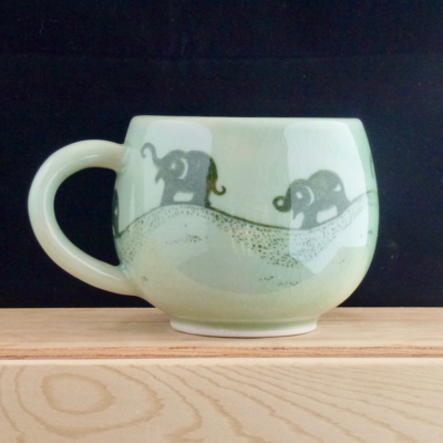 Adventurous Elephant Tea Cup - Handmade
