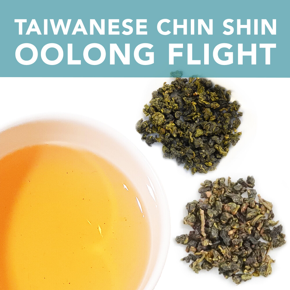 Uncle Lin’s Traditional Taiwanese Chin Shin Oolong Flight & Refill: two vintages of spring harvests from the same single estate