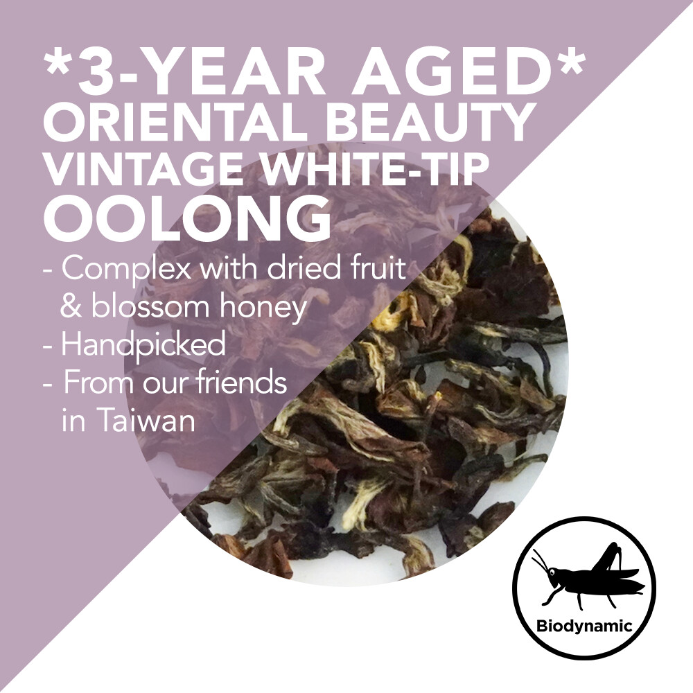 *3-Year Aged* Oriental Beauty Tea - Vintage White-Tip Oolong - Handpicked