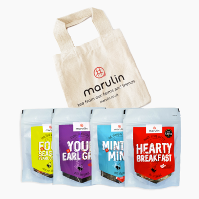 Marulin Gift Pack: Choose 4 x Tea Tent Pouches & Reusable Gift Tote