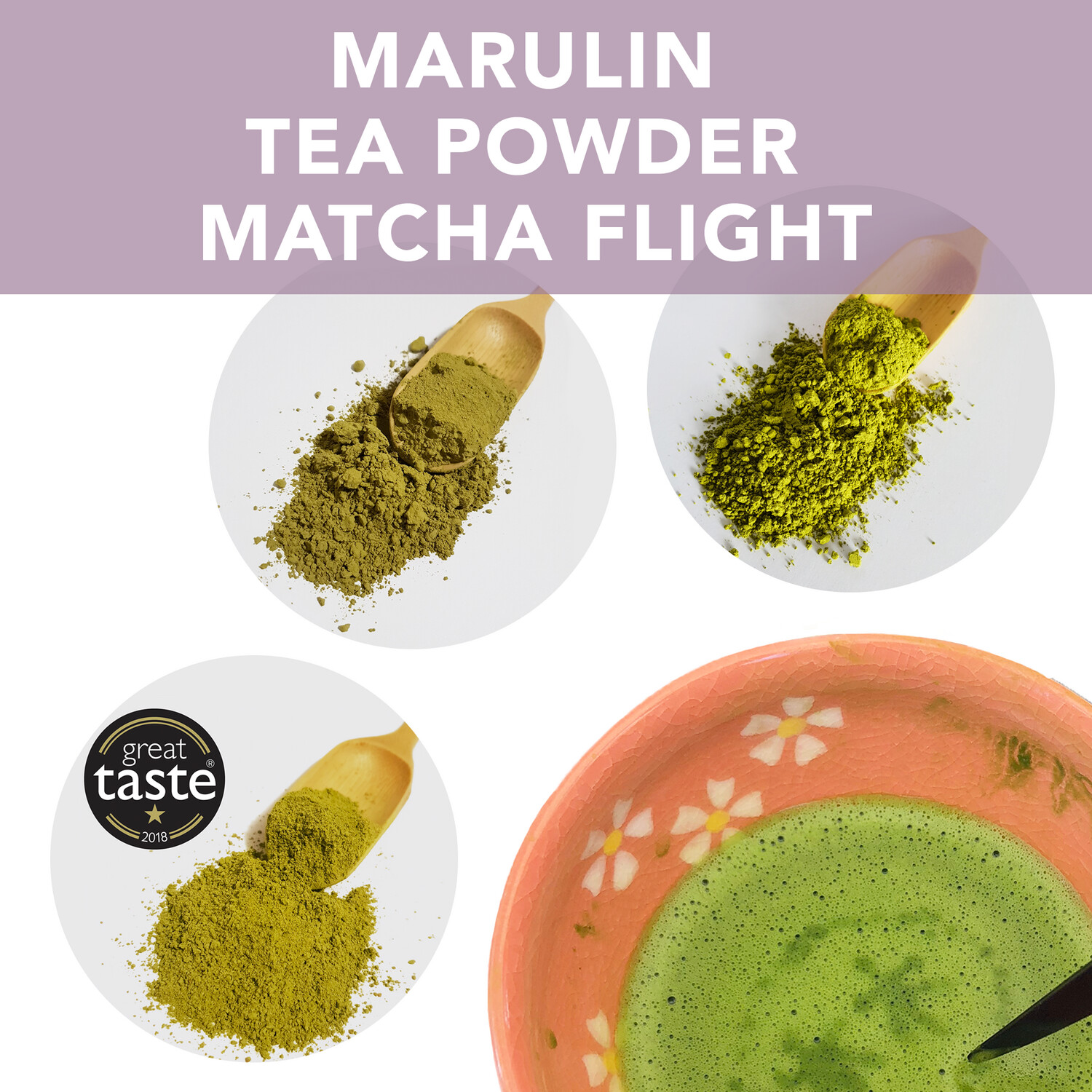 Marulin Tea Powder Matcha Flight: 3-Pack Collection