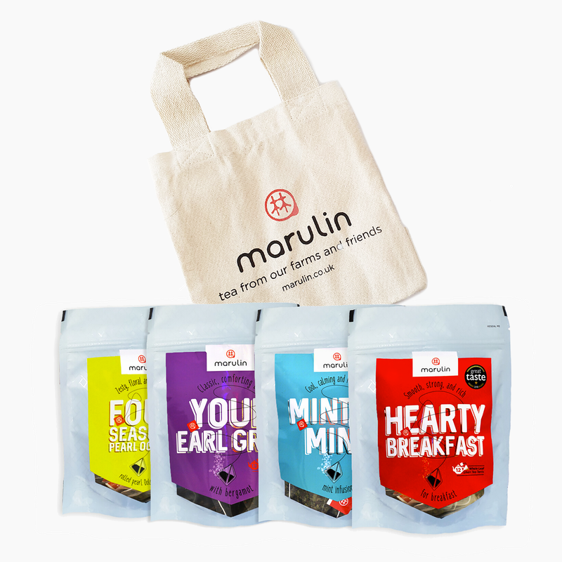 Marulin Gift Pack:  Choose 4 x Tea Tent Pouches &amp; Reusable Gift Tote