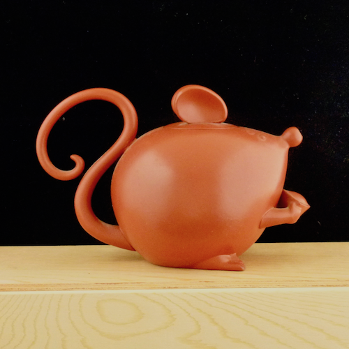 Lucky Mouse Teapot - Red Clay
