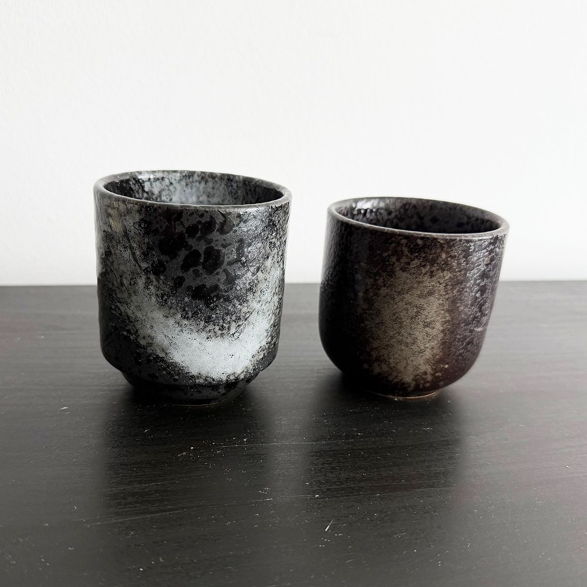 Black Zen "Husband and Wife" Teacups - Set of 2 Teacups
