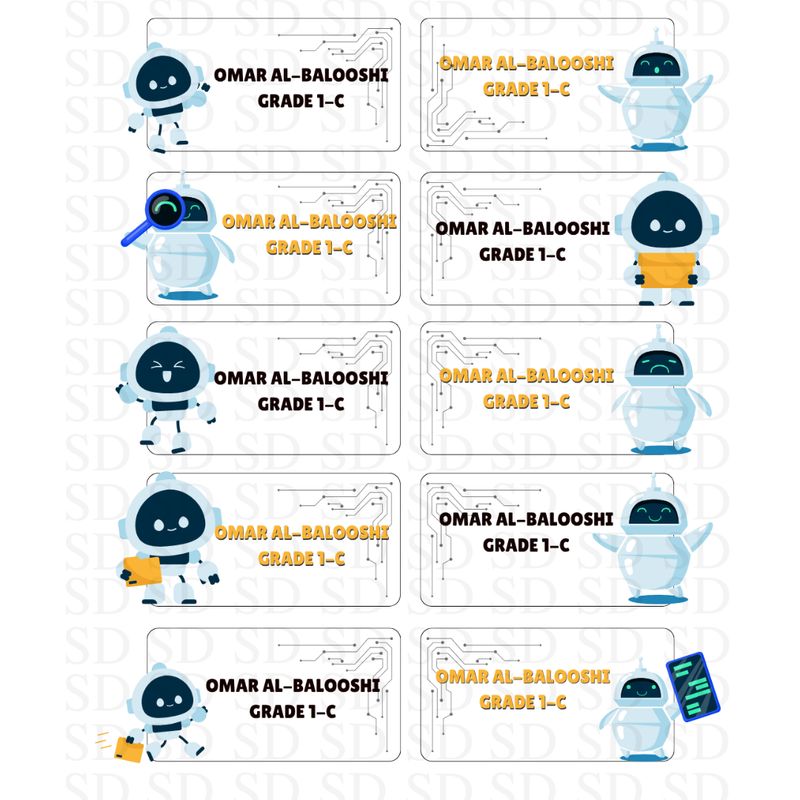 Robot School Labels