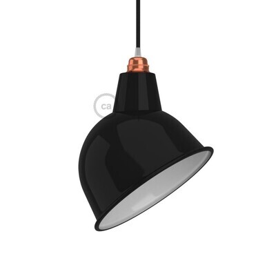 5 x broadway lampenkap E27 in geëmailleerd metaal - zwart