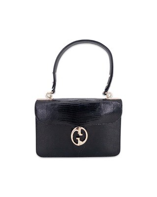 Gucci 1973 Black Lizard Handbag