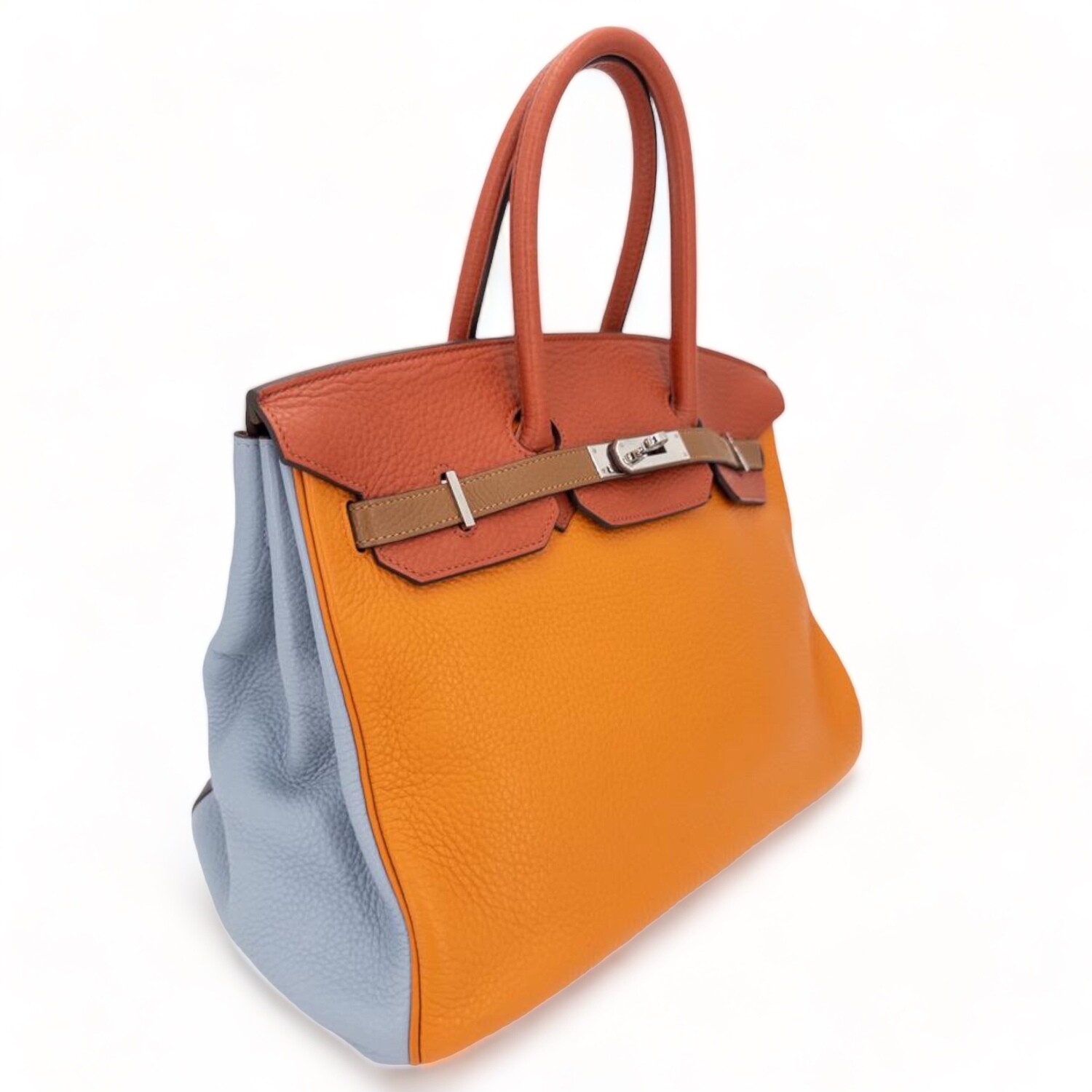 Hermes Birkin 35 Arlequin Bag Clemence Palladium Hardware