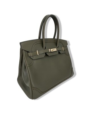 Hermes Birkin 35 Ghillies Tadelakt Vert Veronese Champagne Gold Hardware