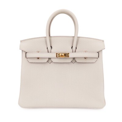 Hermes  Birkin Bag 25 Beton Togo Gold Plated Hardware