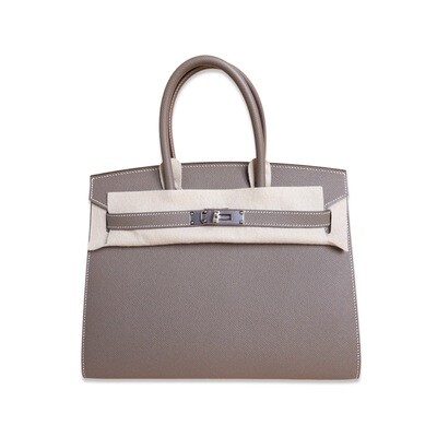 Hermes Birkin Sellier Bag 30 Etoupe Epsom Palladium Hardware