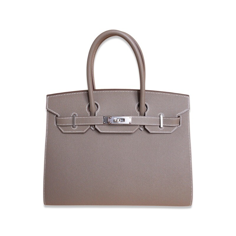 Hermes Birkin Sellier Bag 30 Etoupe Epsom Palladium Hardware