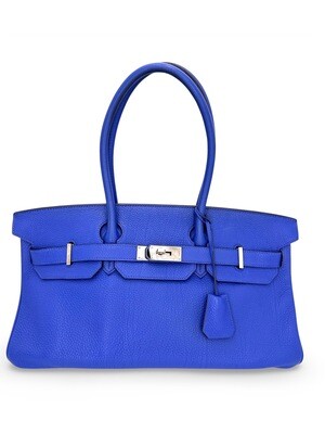 Hermes Birkin Shoulder Blue Electric Togo Leather Palladium Hardware