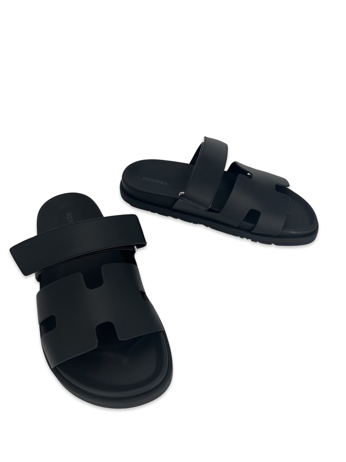 Hermes Chypre Sandals Natural Suede Leather Ecru Shearling Size 42