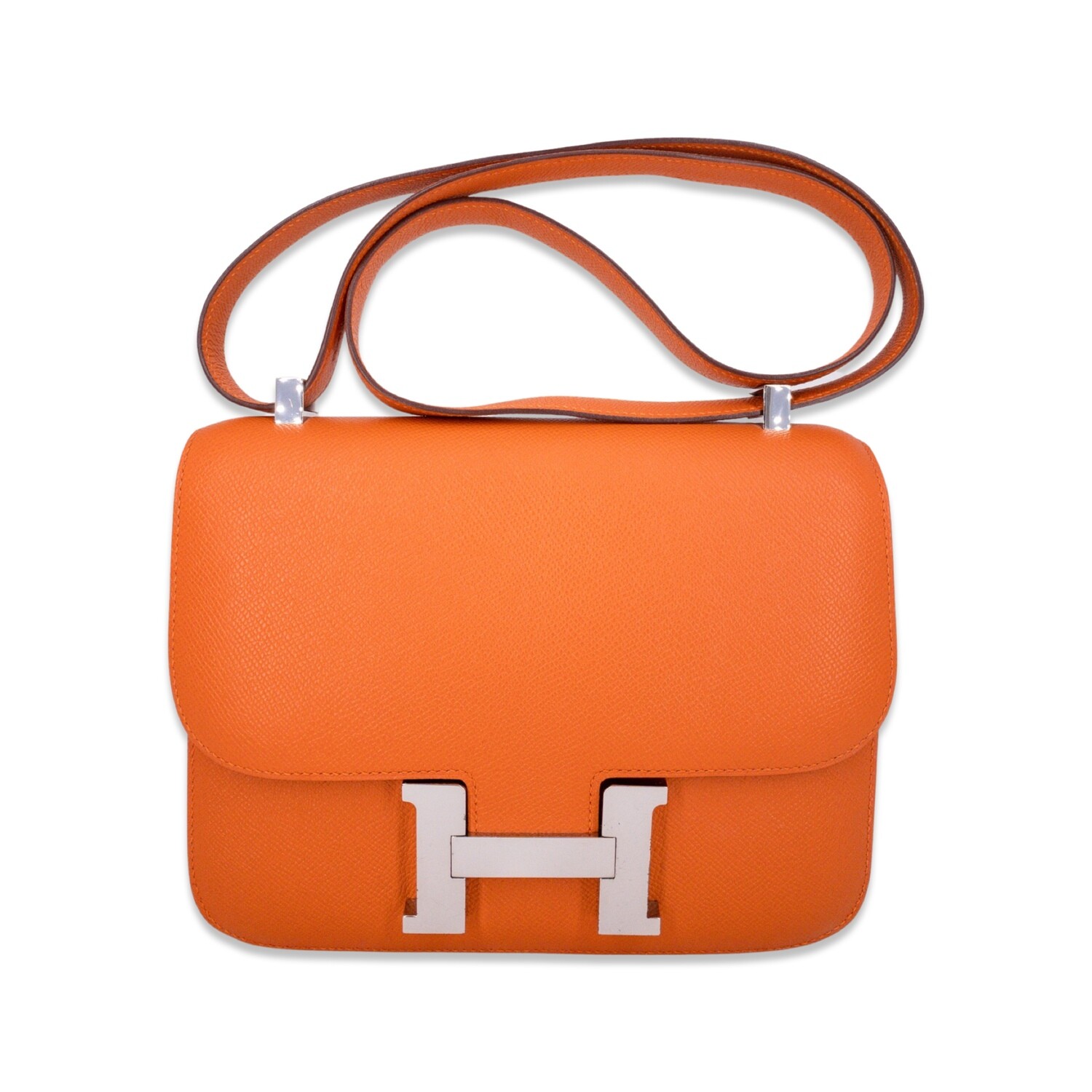 Hermes Constance Bag 24 Orange Epsom Palladium Hardware