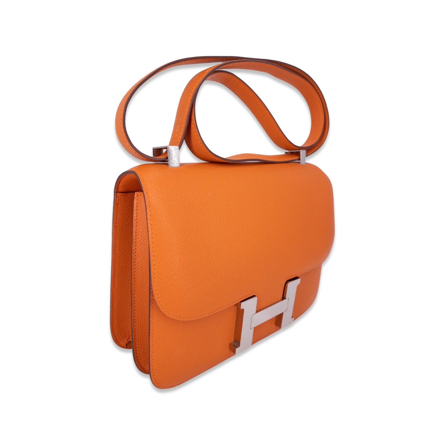 Hermes Constance Bag 24 Orange Epsom Palladium Hardware