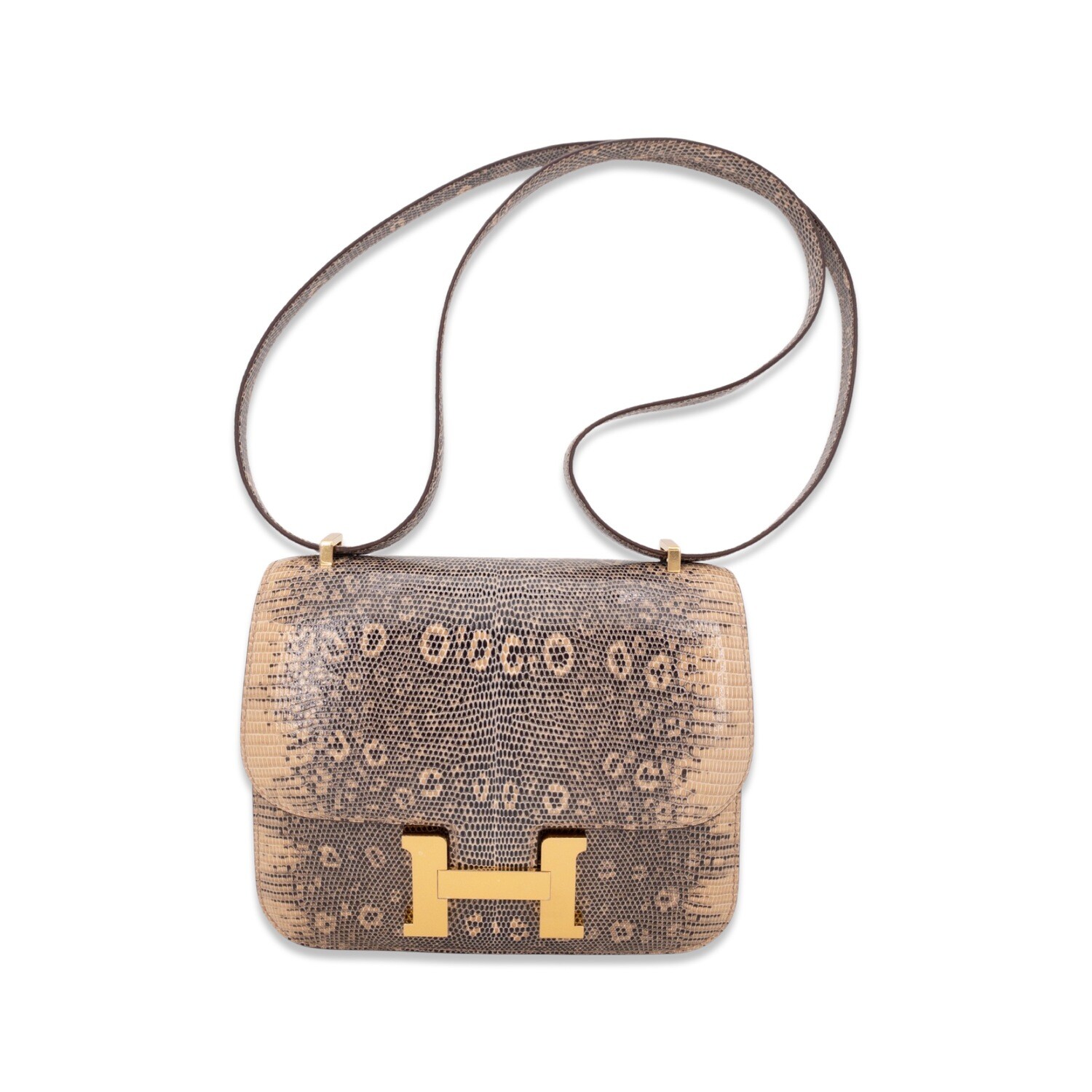 Hermes Constance Mini Bag 18 Ombré Desert Lizard Gold Hardware