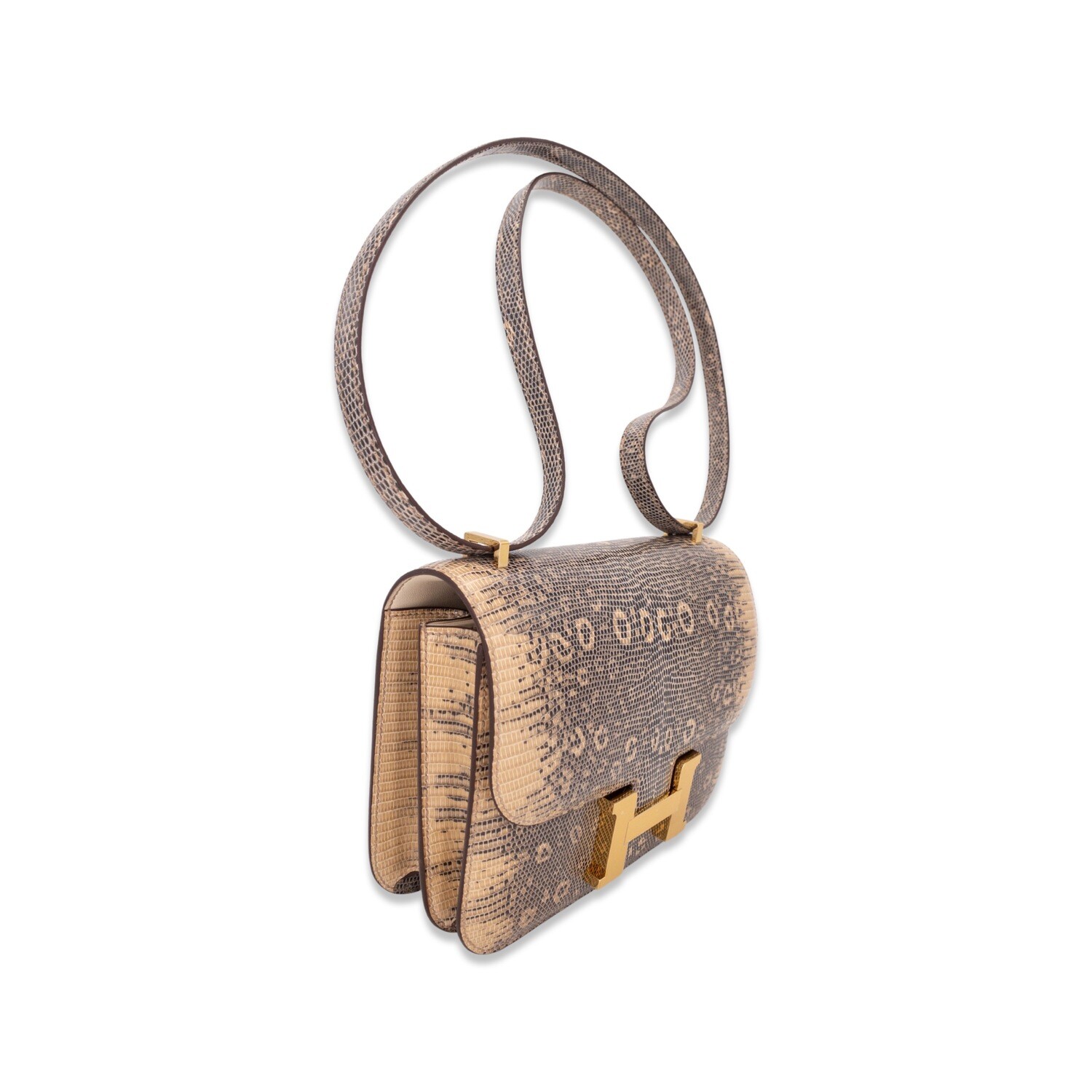 Hermes Constance Mini Bag 18 Ombré Desert Lizard Gold Hardware