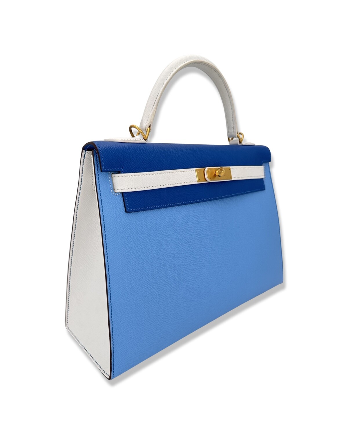 Hermes Kelly 32 Tricolor Special Order Bag Brushed Gold Plated Hardware