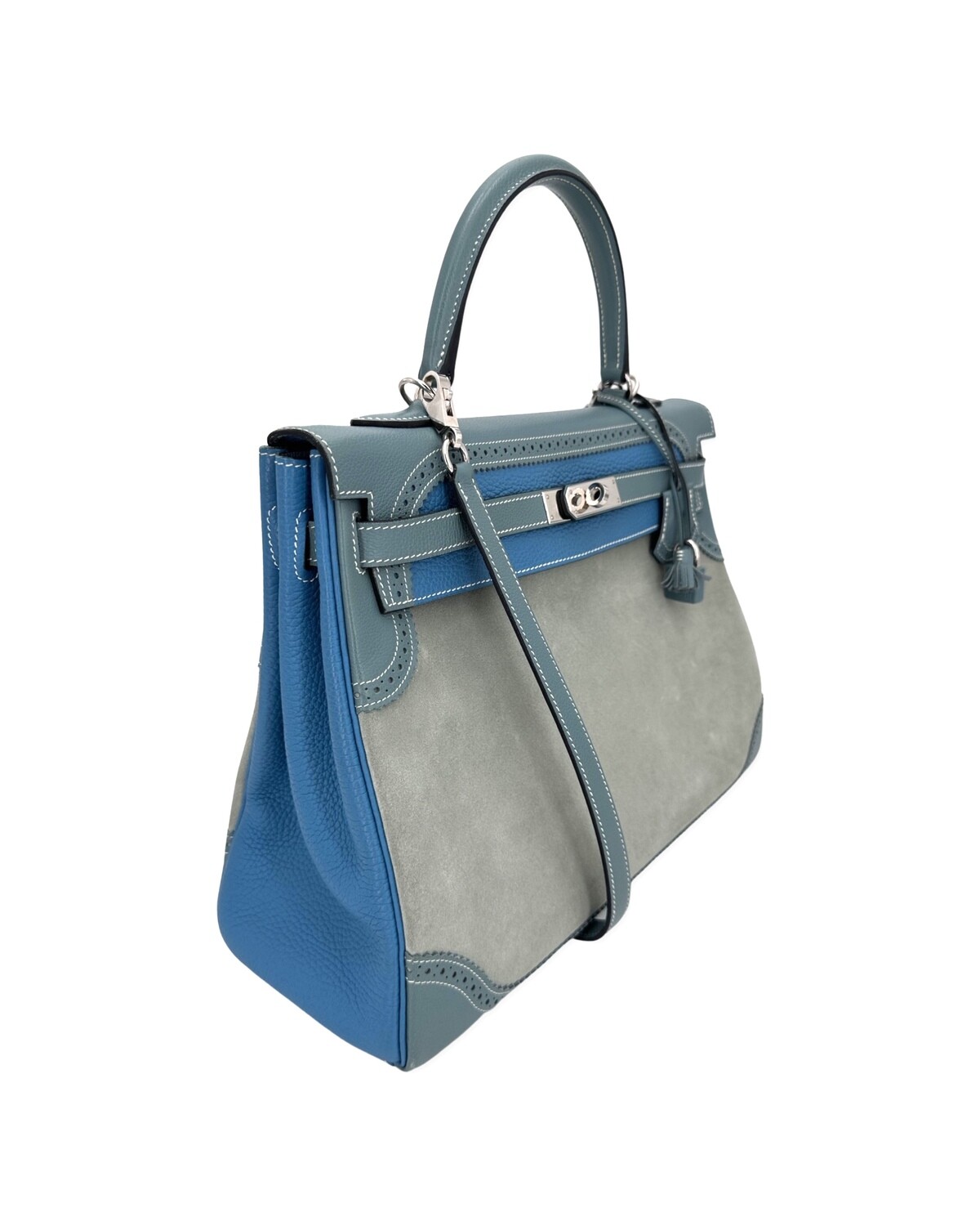Hermes Kelly Ghillies 35 Bag Palladium Hardware